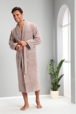 Халат чоловічий велюровий - Nusa бежевий