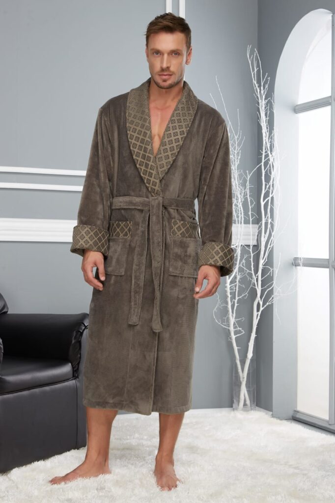 Чоловічий однотонний халат Nusa