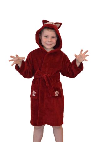 Халат для хлопчика з вушками Nusa бордовий