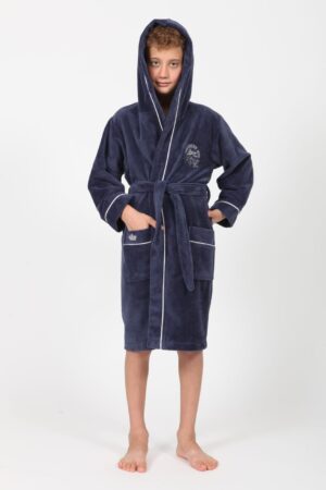 Підлітковий халат махровий Nusa для хлопчика сірий