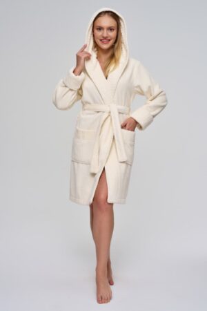 Жіночий халат Nusa кремовий