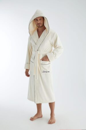 Чоловічий махровий халат - Nusa з капюшоном