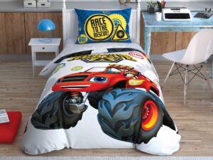 Дитяча постільна білизна - TAC Disney Blaze Road Rescue 160×220 см на резинці