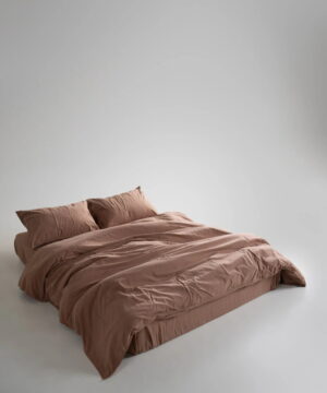 Постільна білизна Limasso Stonewashed Ranforse 200 х 220 см Woodsmoke