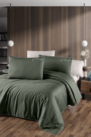 Постільна білизна сатин First Choice Deluxe - Timeless Dark Green 200 х 220 см