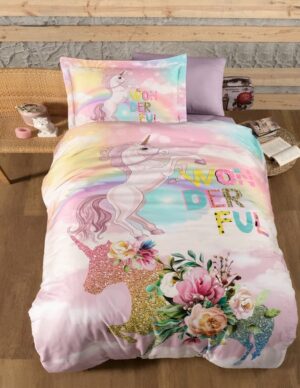 Постільна білизна дитяча 3D Rainbow - First Choice 160×220 сатин