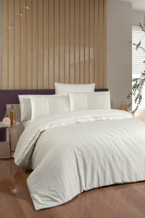 Постільна білизна страйп-сатин First Choice Deluxe New Trend Cream зробіть свій сон комфортним