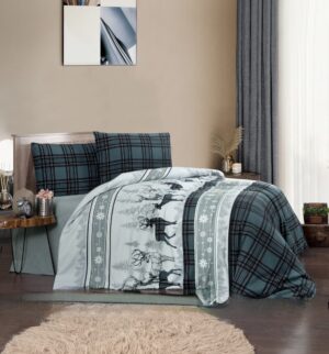 Постільна білизна з фланелі First Choice Happiness Green магія зими у вашій спальні