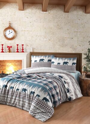 Постільна білизна з фланелі та зимовими принтами від First Choice Cozy Green