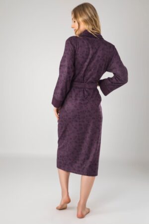 Жіночий халат велюровий дизайн Nusa, однотонний темно-фіолетовий