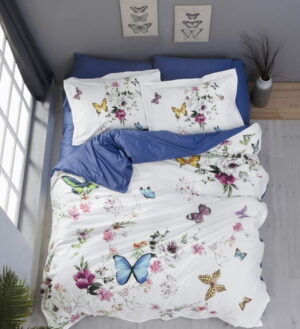 Постільна білизна сатинова First Choice з 3D малюнком Silvia в середині квітучого саду