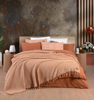 Постільна білизна Sikel Stonewashed Soho Firfirli Tutun: натуральна бавовна