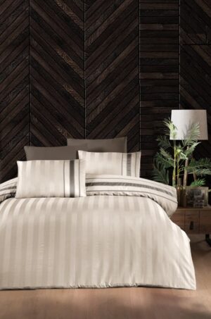 Постільна білизна страйп-сатин - First Choice Deluxe Artwel Champagne