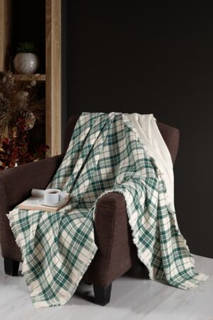Плед 240x220 см First Choice Ruma Green – сучасний стиль, натуральна бавовна для максимального комфорту