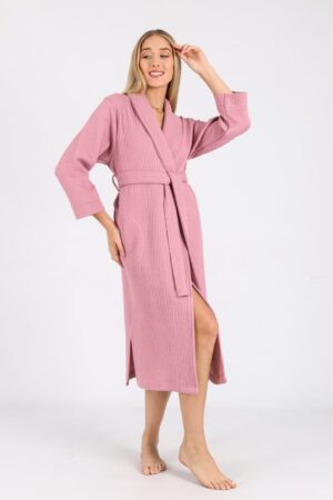 Жіночий мусліновий халат Nusa рожевий