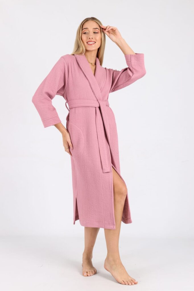 Жіночий мусліновий халат Nusa рожевий