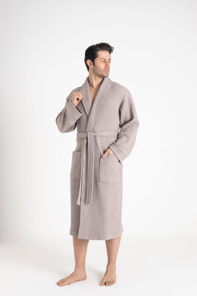 Халат чоловічий Nusa муслін — бамбук/бавовна 50/50, легкий і дихаючий