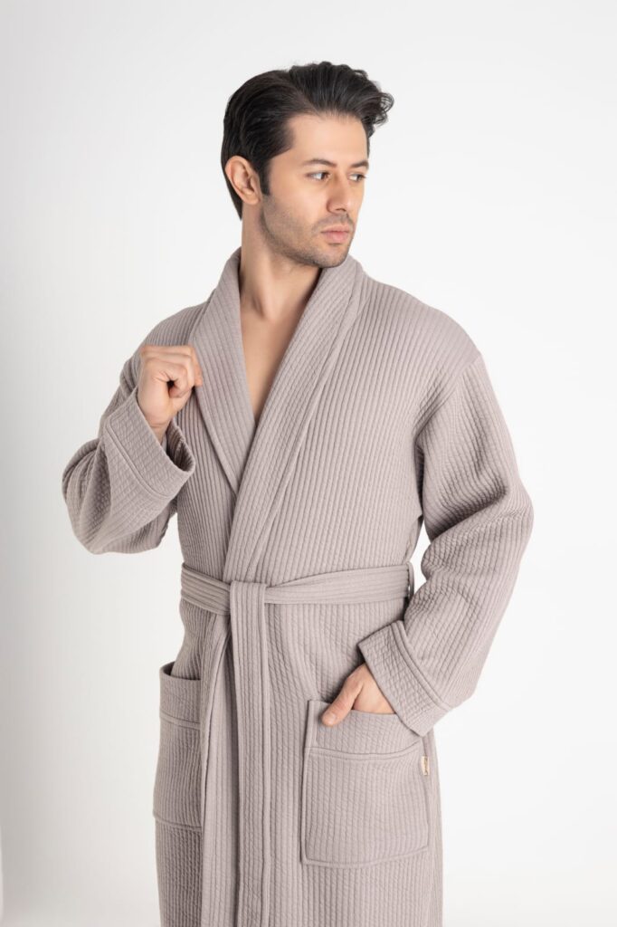 Халат чоловічий Nusa муслін — бамбук/бавовна 50/50, легкий і дихаючий